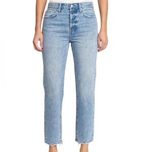 pistola Light Wash Ankle Crop Straight Jeans